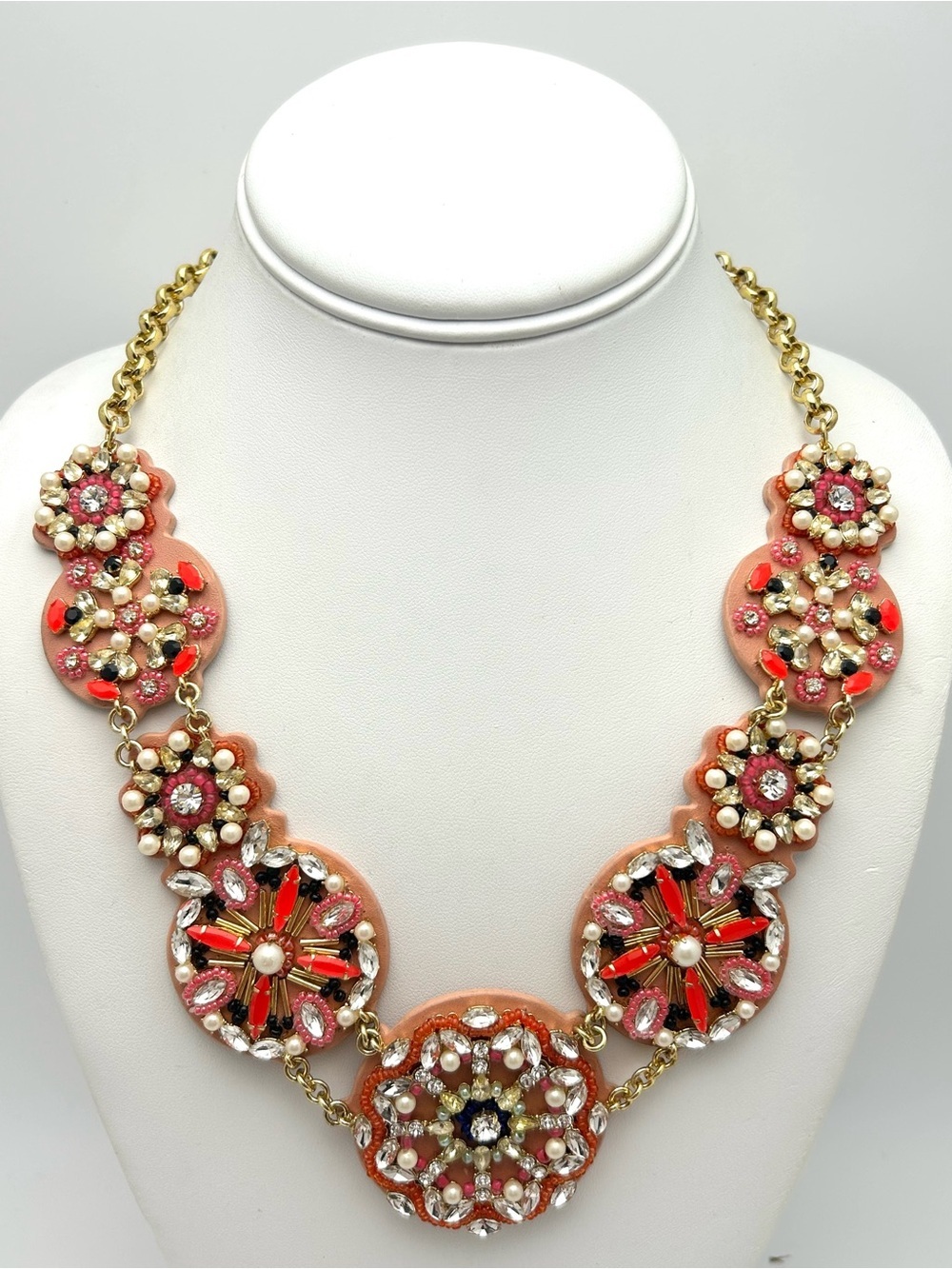 Kate Spade Desert Garden Beaded and Jeweled Leather Back Necklace NWT